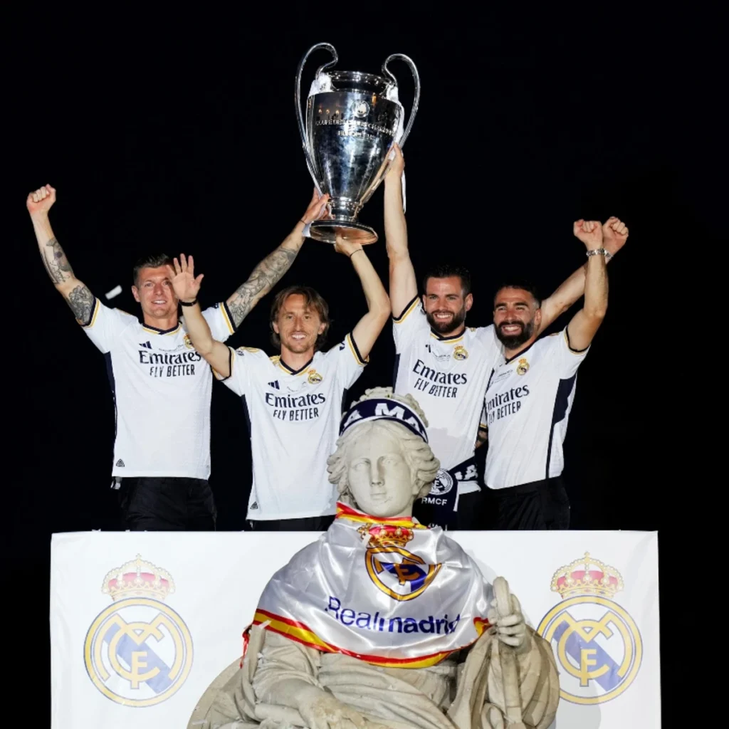 kroos modric nacho carvajal champions cibeles