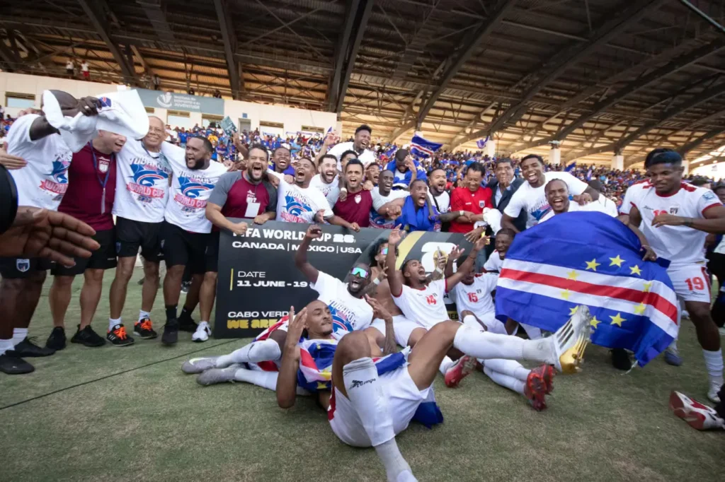 Cape Verde celebratinf their First World Cup Qualification