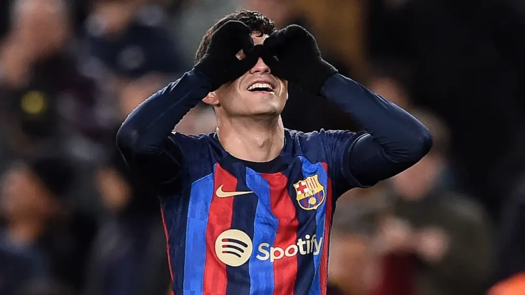 Pedri Celebrating his goal