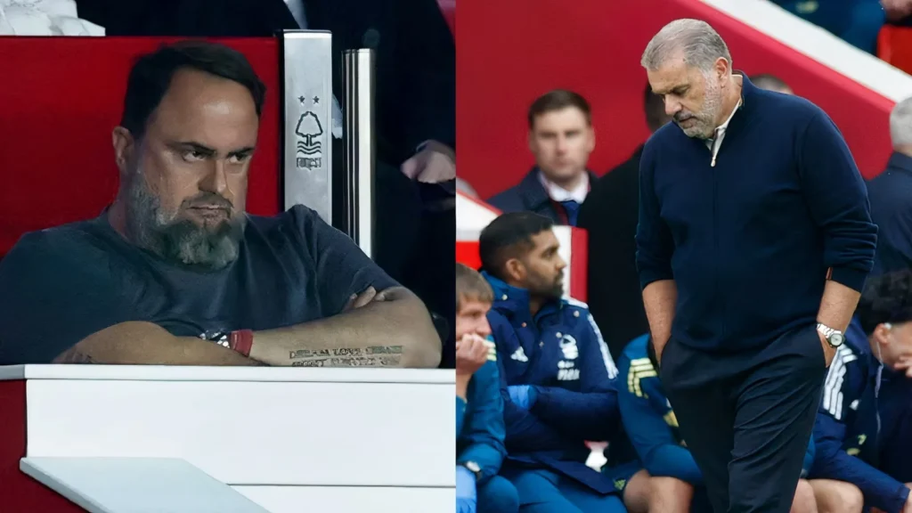 Forest Owner Evangalou Marinakis (left) and Ange Postecoglou (right)