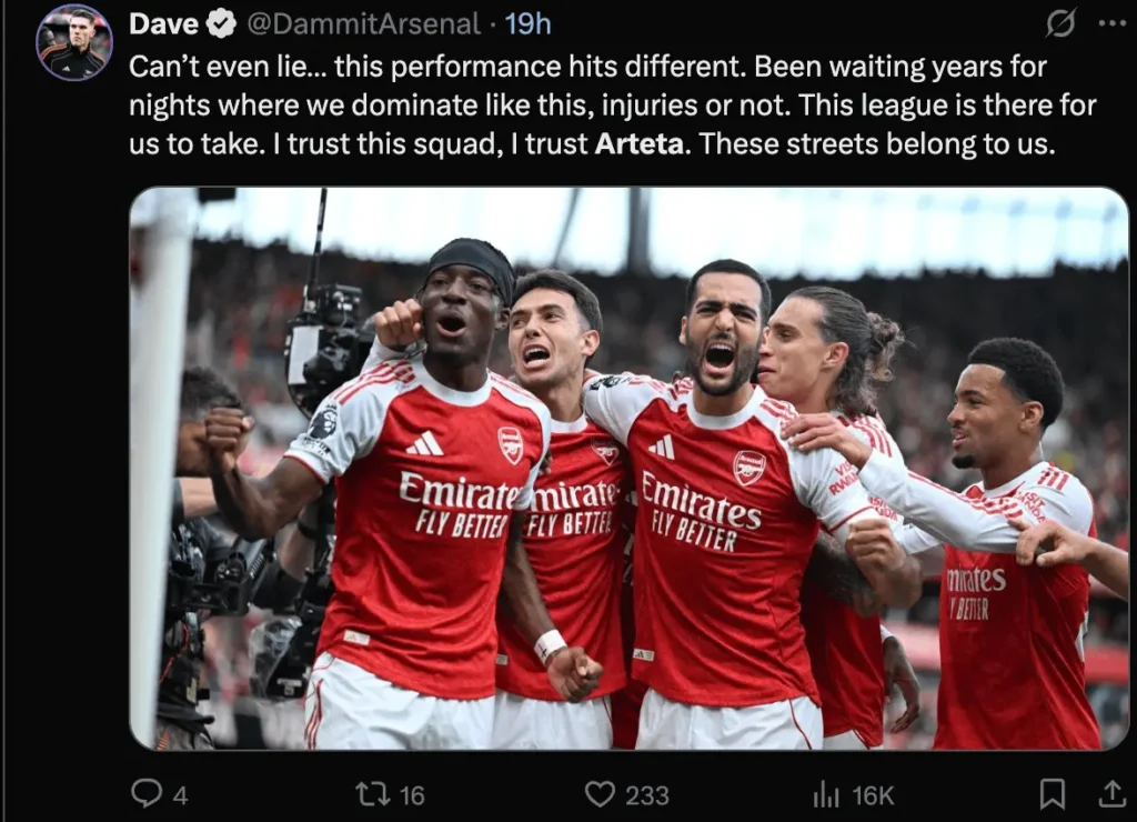 Fans Reaction of Arsenal