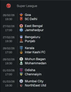 Matchweek 3 Fixtures