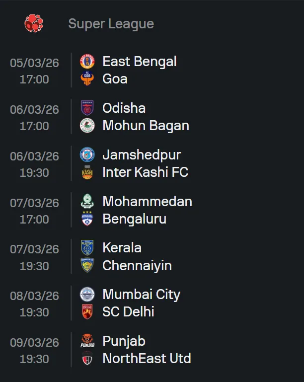 Matchweek 4 Fixtures