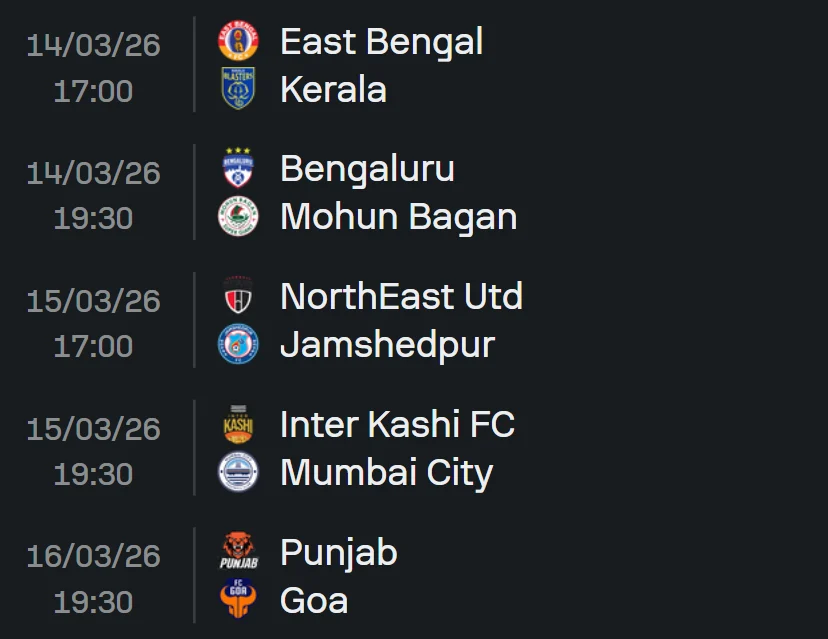 Matchweek 5 Fixtures
